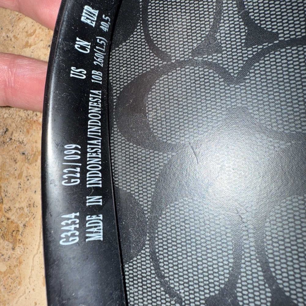 Coach Charcoal Monogram Flip Flops - Picture 3 of 4